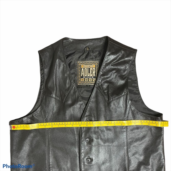 Adler vintage leather button front vest brown sz L - Picture 13 of 14